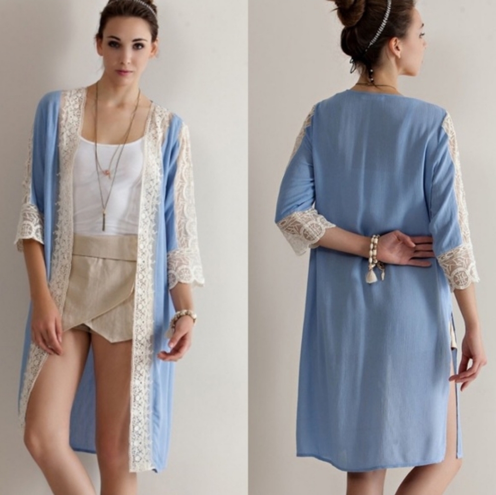 Sheer Lace Duster